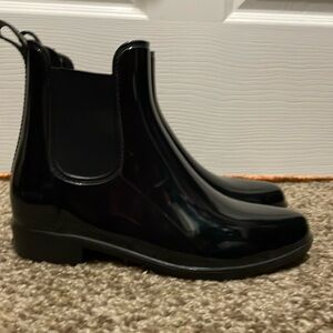 Never worn A new Day patent black rain boots